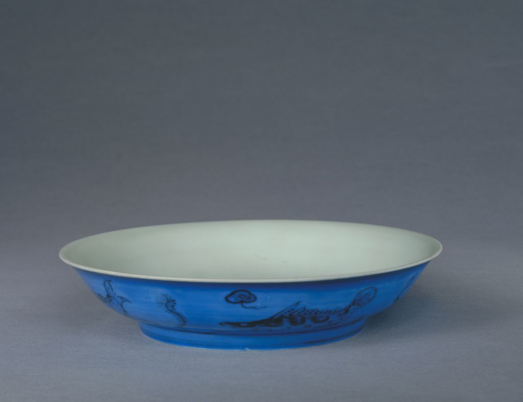 图片[1]-Malachite green glaze fish-green plate-China Archive